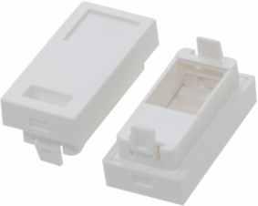 SERIA BC: ADAPTERY DO GNIAZD 45X45 MM Przeznaczone do montażu modułów RJ45 keystone serii BC Zawierają miejsce na etykietę opisową Uchylna osłona przeciwkurzowa złącza