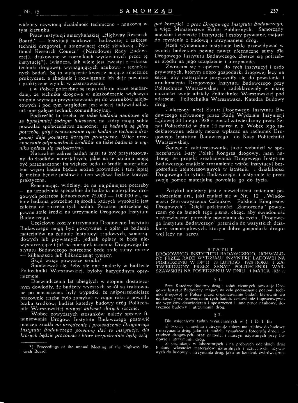 Proceedings of the annual Meeting of the Highway Research Board.