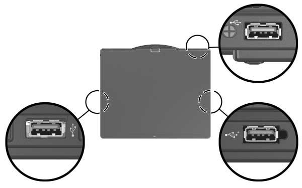 U ywanie urz dze USB Wygląd komputera może się nieznacznie różnić od przedstawionego na ilustracji w tym rozdziale.