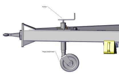 5cm poniżej płyty siodła wózka D-135.