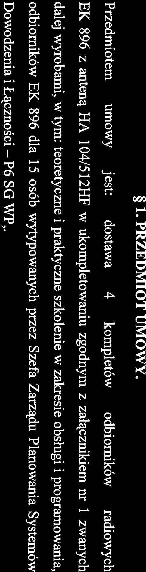 szkolenie w zakresie obsługi i programowania, odbiorników EK 896 dla 15
