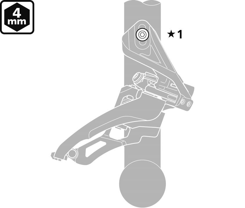 MONTAŻ Mocowanie bezpośrednie (FD-M9000/M8000/M672/M612) Typ Side Swing 1. Tymczasowo zamontować przerzutkę przednią na ramie. 2.