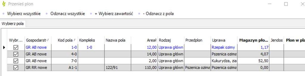 obliczenie średniego plonu wymaga, aby każda rejestracja plonu odnosiła się do właściwego pola Przenoszenie plonów do arkusza pola Wybierz polecenie przenieś aby przenieść plony do arkusza pola.