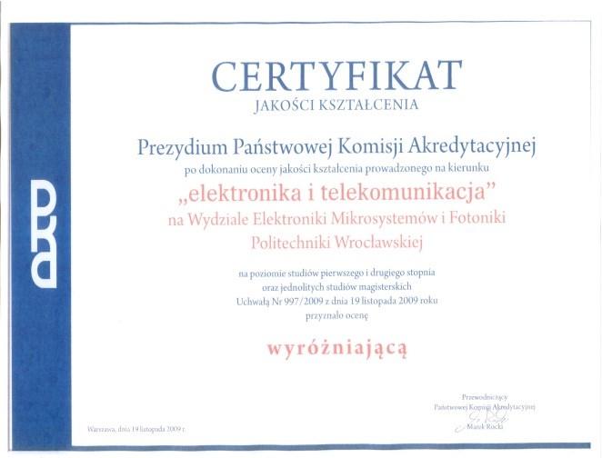 Wydział Elektroniki Mikrosystemów i Fotoniki Najlepszy wydział elektroniczno -