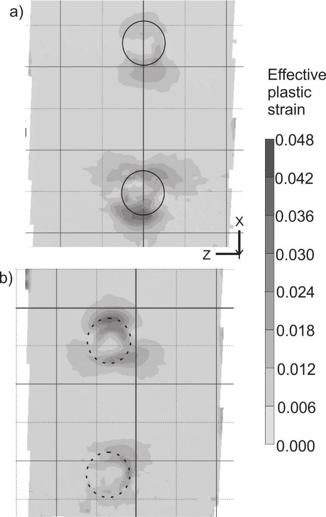 2589 plastic strains occurs in the S2 spot welds. This distribution is not symmetrical with respect to the X-axis. The higher values are on the right side. Fig. 13.