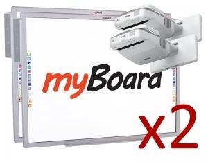 Zestaw interaktywny Duet Silver LUX 2x tablica interaktywna myboard 84"S 2x głośniki myboard sound AMP-32 2x projektor