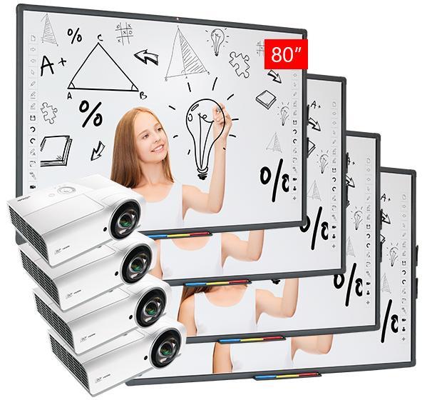 Zestaw Tablica interaktywna 4 Tablica interaktywna Avtek TT-BOARD 100 Pro Projektor ultrakrótkoogniskowy Vivitek D757WT Tablica interaktywna 80 Pro Projektor ultrakrótkoogniskowy Epson EB-670 +