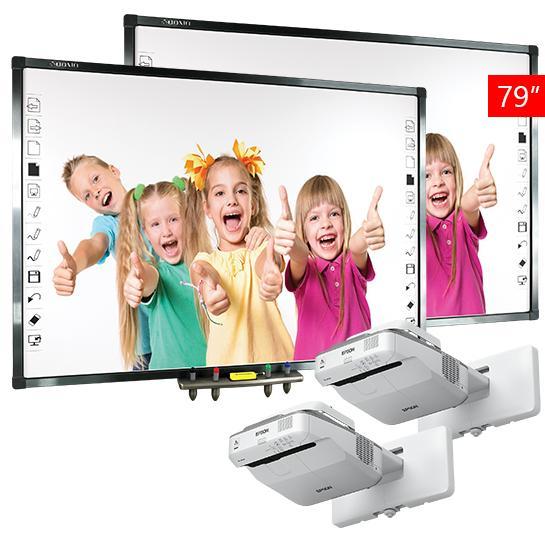 Zestawy QOMO: Zestaw Tablica 3 (2x Qomo QWB379BW + 2x Epson EB-670) 14.000,00 zł.