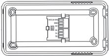 Montaż panelu sterującego powinien przebiegać zgodnie z poniższymi wytycznymi: 1. Przykręcić do ściany pokrywę wkrętami (4 mm x 2,9 mm x 13 mm), koniecznie w orientacji zgodnej z poniższym rysunkiem.