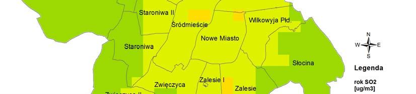 W Rzeszowie stężenia średnioroczne SO 2 w 2014 r.