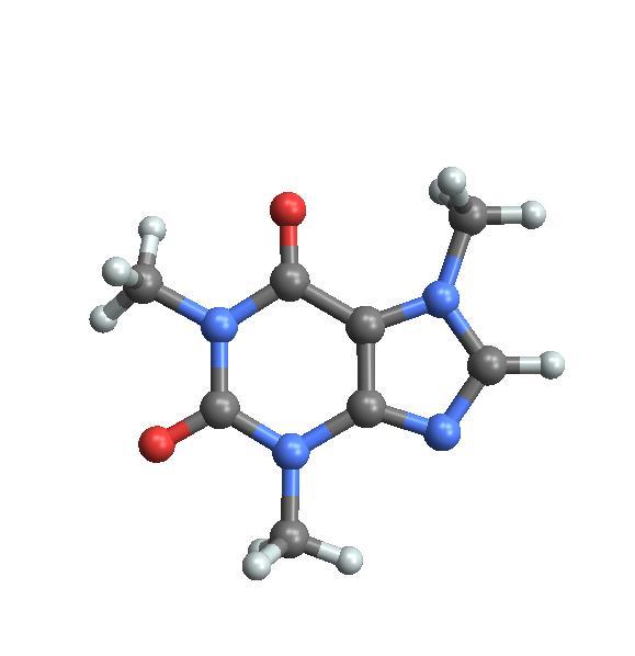 ChemicalData["Caffeine", "MoleculePlot"] jak wygląda cząsteczka kofeiny? tak wygląda Mat. 5.4.