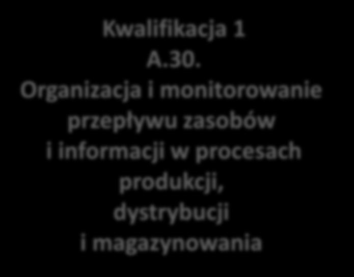 Kwalifikacje wyodrębnione w zawodzie Technik logistyk 4 fl, 4 gl Kwalifikacja 1 A.30.