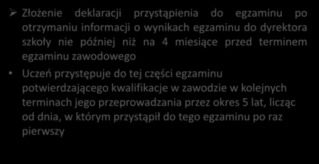 zawodowego Uczeń przystępuje do tej części egzaminu potwierdzającego kwalifikacje w zawodzie w kolejnych