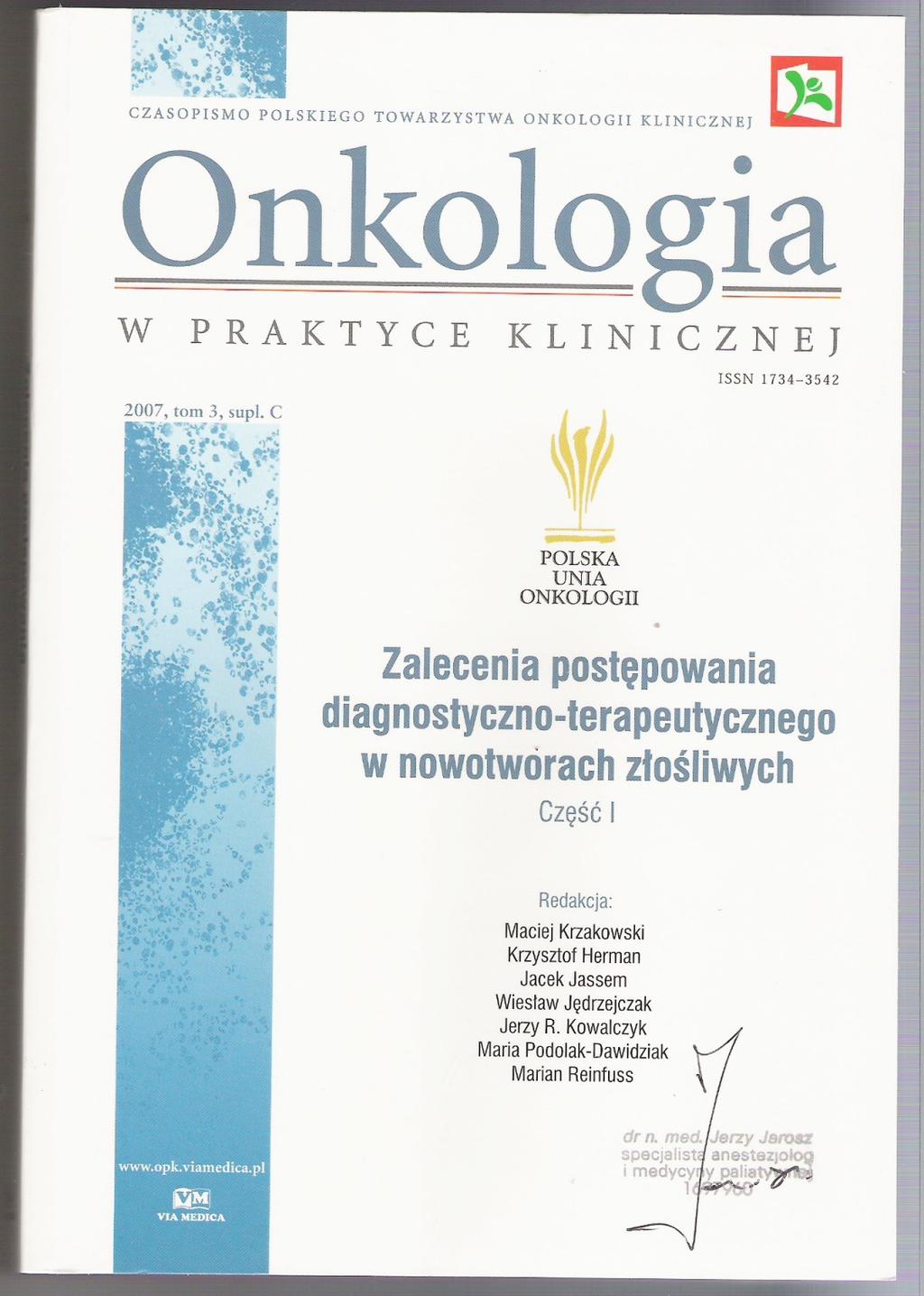 Każdy chory na nowotwór ma prawo oczekiwać aby bóle towarzyszące jego chorobie były starannie leczone i aby jego problemy zmagania się z chorobą spotykały się ze