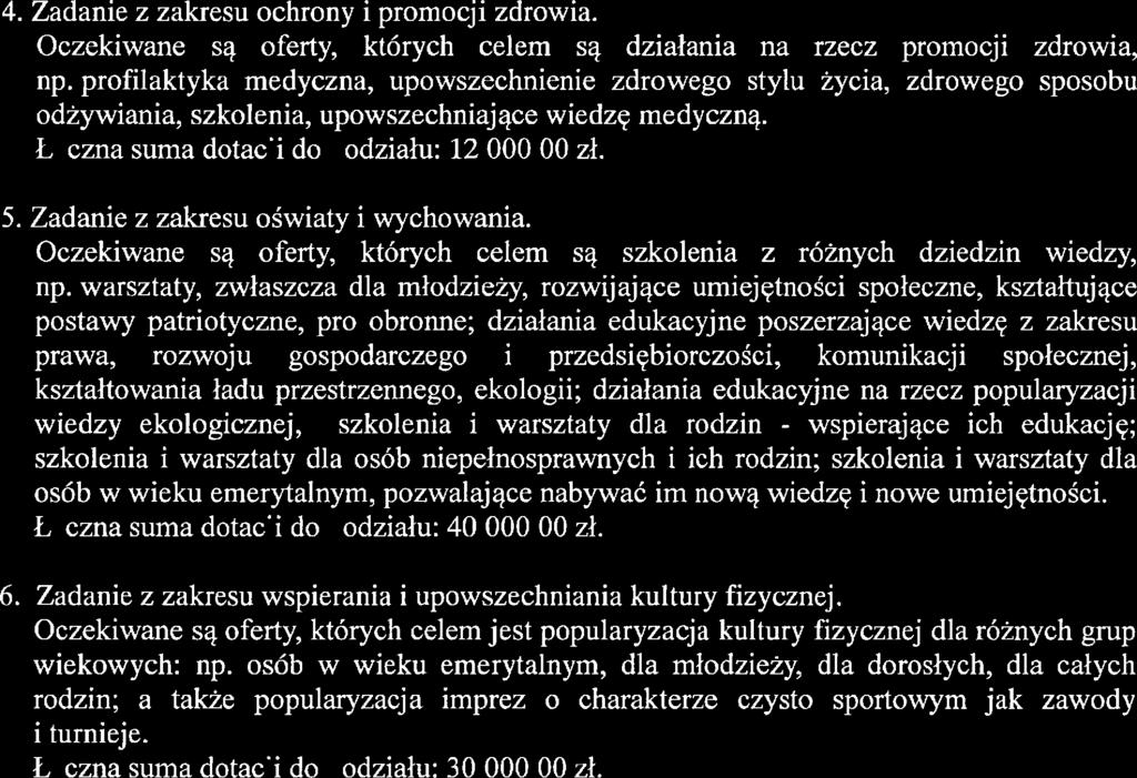 Zadanie z zakresu ochrony i promocji zdrowia. Oczekiwane są oferty, których ceem są działania na rzecz promocji zdrowia, np.