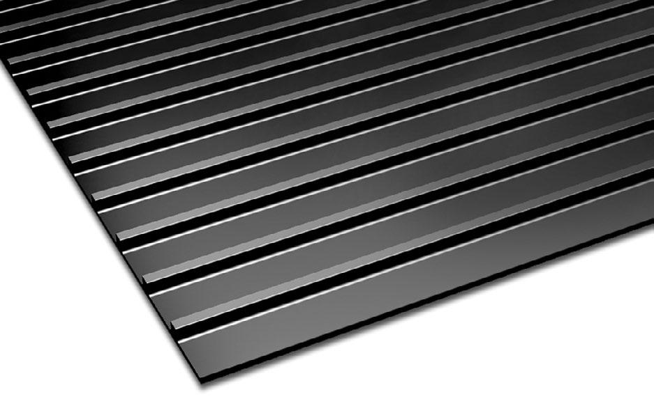 WYKŁADZINA GUMOWA RAMPA RUBBER FLOORING RAMP WYKŁADZINA GUMOWA RAMPA posiada specjalnie zaprojektowaną powierzchnię zewnętrzną z wzdłużnymi paskami o wysokości 8 mm i szerokości 24 mm, w celu