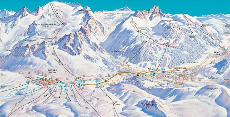 PASSO TONALE Ośrodek Narciarski Pontedilegno - Tonale (1788-2585 m) jest jednym z najbardziej nowoczesnych ośrodków narciarskich we Włoszech.