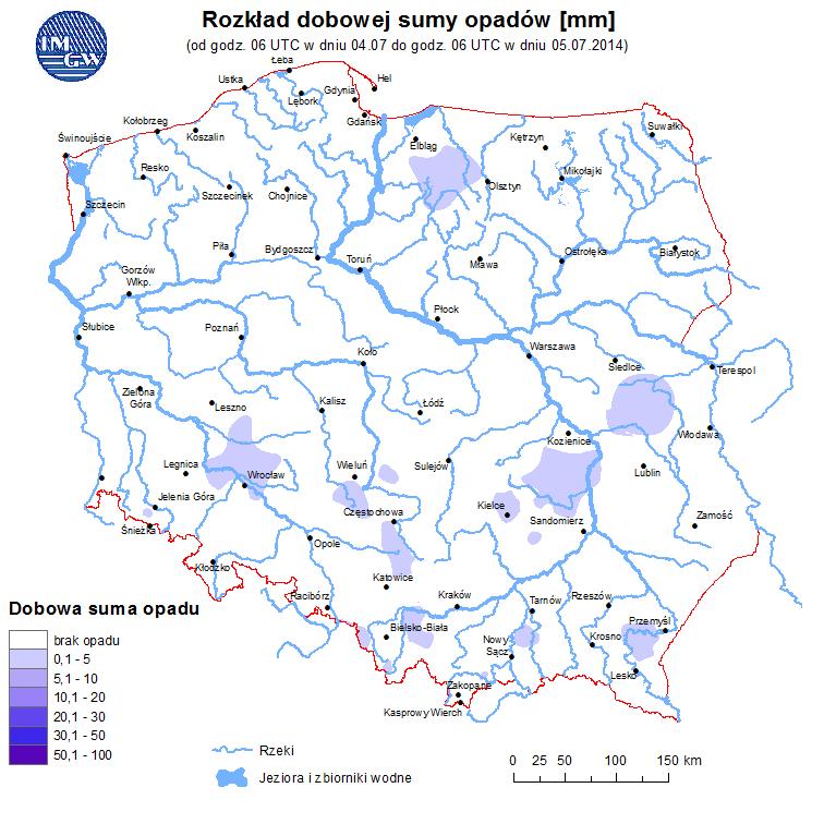 Stan wody na głównych rzekach
