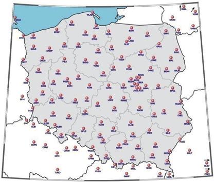 Obserwacje Dane wykorzystane do weryfikacji opisywanego modelu pływowego pochodzą ze stacji