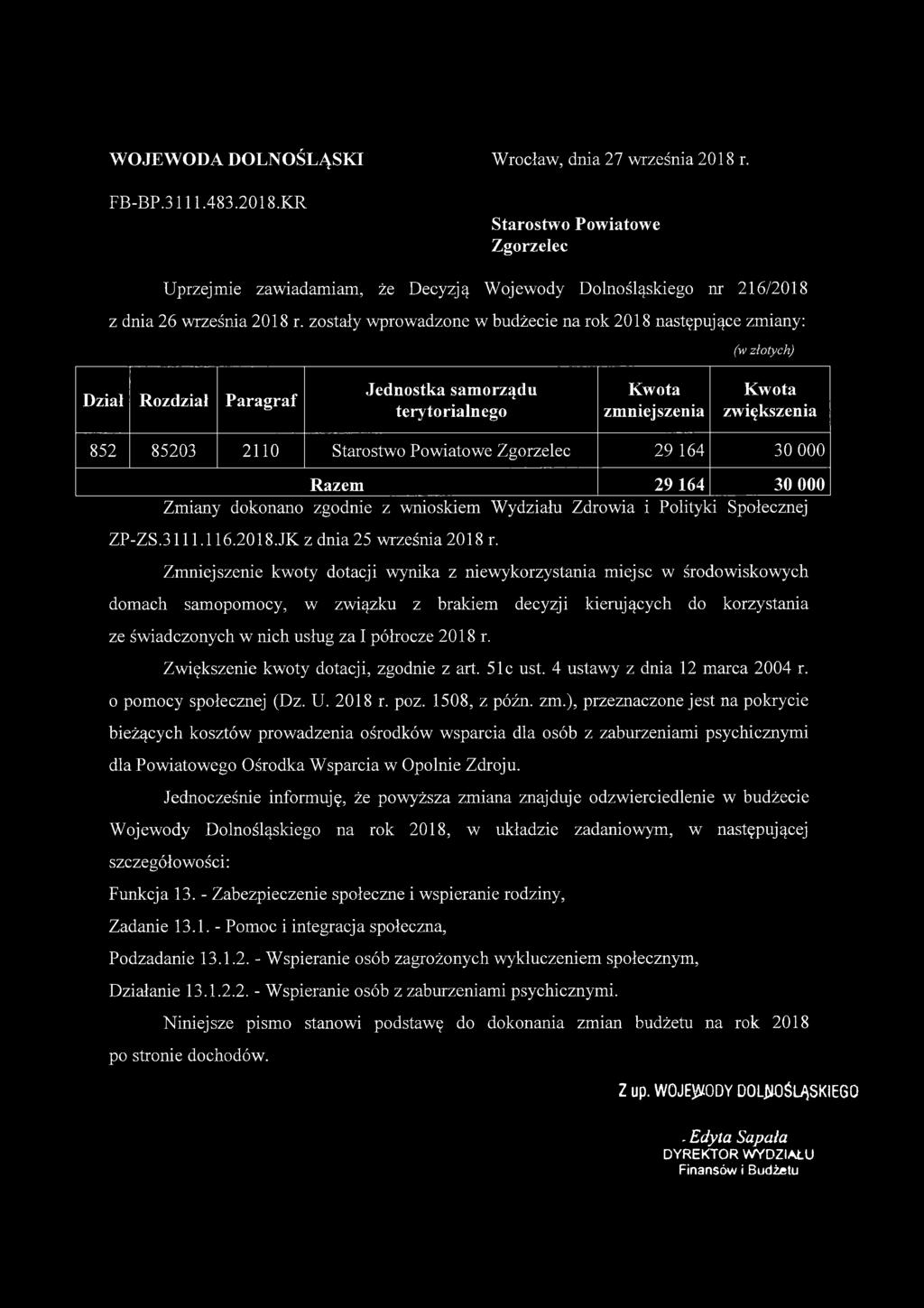 4 ustawy z dnia 12 marca 2004 r. o pomocy społecznej (Dz. U. 2018 r. poz. 1508, z późn. zm.