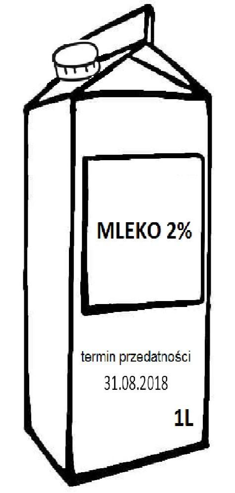 Zadanie 1. Dostarczony towar Sklep zamówił 6 opakowań jednolitrowych mleka 2%.