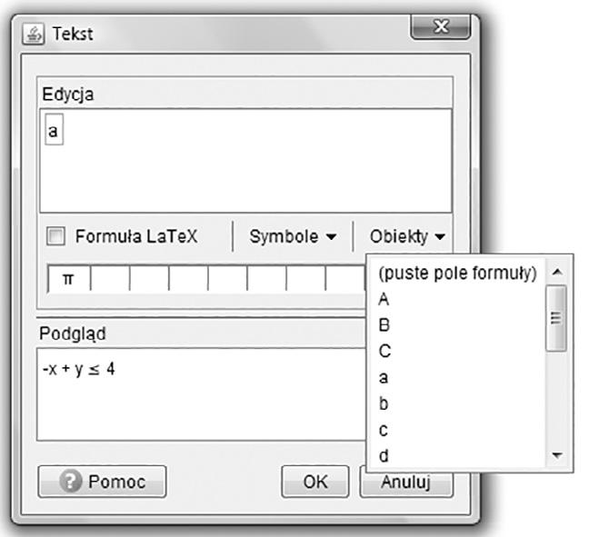 GeoGebra na lekcjach Ryc. 1. Ryc. 2. Dobrze byłoby również zadbać o to, aby odpowiednie punkty przecięcia pojawiały się dopiero wraz z półpłaszczyznami, których dotyczą.