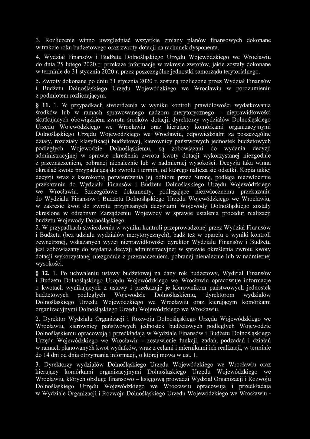 przez poszczególne jednostki samorządu terytorialnego. 5. Zwroty dokonane po dniu 31 stycznia 2020 r.