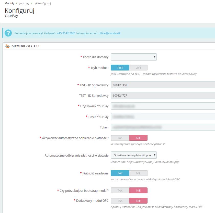 checkout - moduł zakupów z walidacją na jednej stronie), a moduł YourPay nie działa z nim automatycznie,