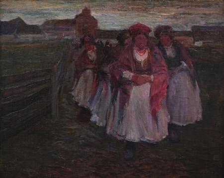 Wincenty WODZINOWSKI (1886-1940) 10 000 zł Plotka olej, tektura, 70 x 100 cm, sygn. p.d.: W.