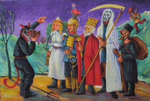 naklejone na tekturę, 18 x 26 cm, sygn. p.d.: Wróbel P 1981 r.