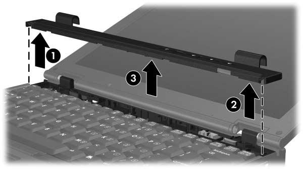 9. Obróć komputer wyświetlaczem do góry, z przednią częścią skierowaną w swoją stronę, a następnie otwórz go pod szerokim kątem. 10.