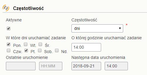 Zgłoszenie może się wykonywać w jednym z czterech okresach