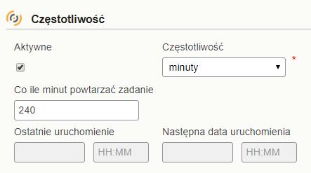 Dni będzie wykonywane w wybranych dniach o danej godzinie.