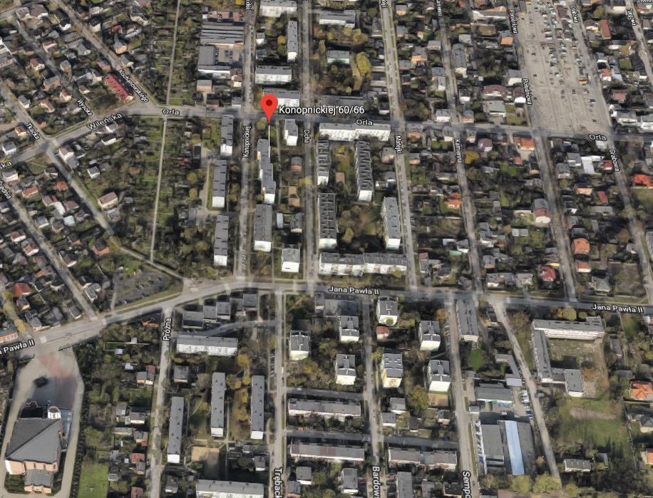 Mapa 3: Otoczenie przedmiotowej nieruchomości W najbliższym otoczeniu zabudowa mieszkaniowa wielorodzinna bloki
