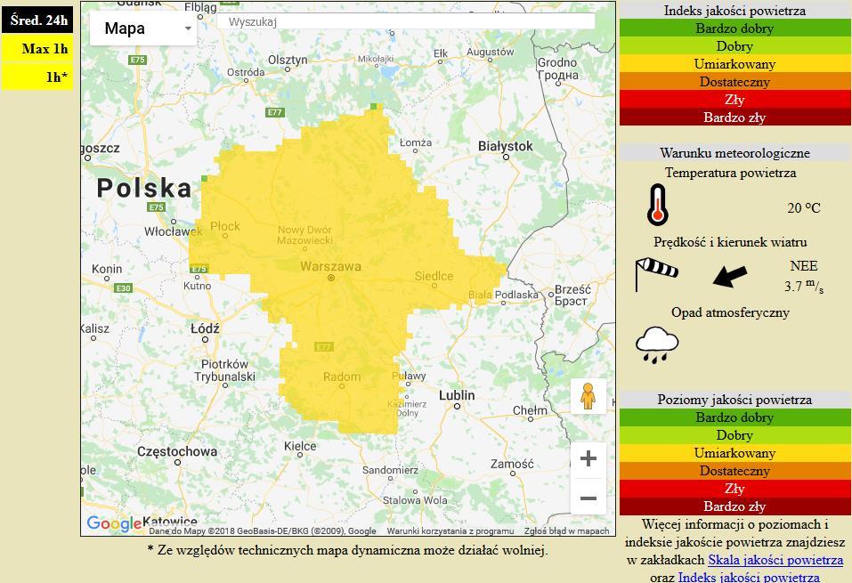 [w µg/m 3 ] na automatycznych stacjach