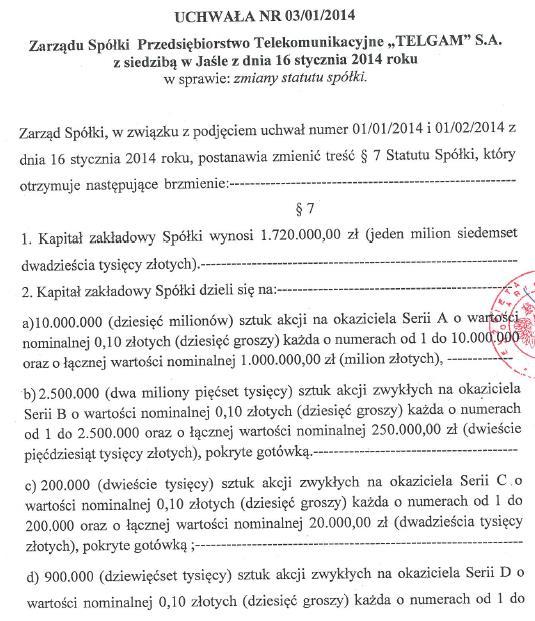 Telekomunikacyjne Telgam S.A.