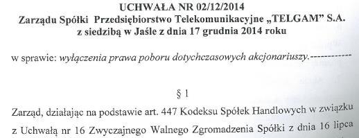 Telekomunikacyjne Telgam S.A.