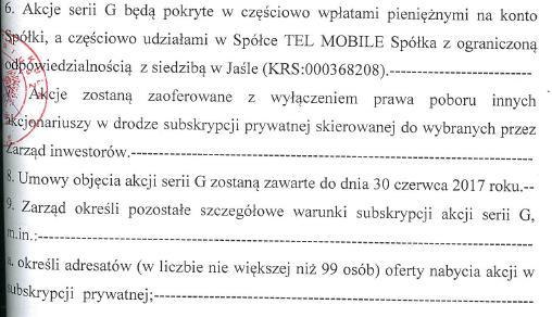Treść uchwały nr 02/01/2017 Zarządu spółki Przedsiębiorstwo