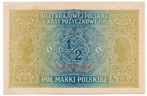 000 zł 1/2 Jenerał 1916 -A- numerator czerwony Ładny, naturalny egzemplarz.