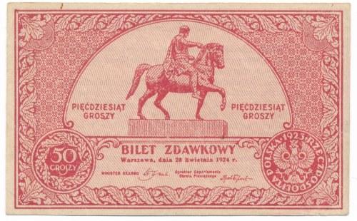 50 groszy 1924 Bez ugięć czy złamań w polu.