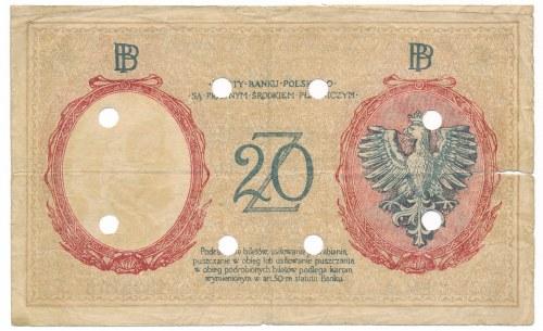 Znak wodny Kościuszki wykonany przez nabłyszczenie powierzchni papieru od strony rewersu, nadal częściowo widoczny. Litery numeratora zbliżone do oryginału, ale nie trzymają poziomu. Bez pieczęci.
