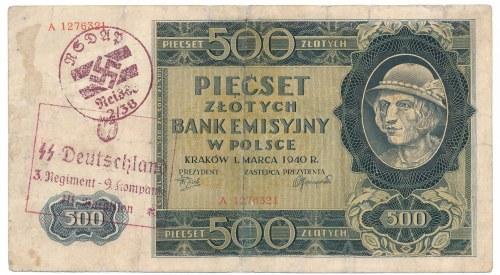 Fałszerstwo Londyńskie z charakterystycznym numeratorem rozpoczynającym się od cyfr 1 i 2 lub 1 i 3, ale nie ostemplowany. Banknot z obiegu, nie wyłapany przez okupanta.