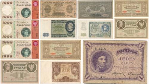 +2/-1), 5 złotych 1946 (st.-2), 10 złotych 1946 (st.