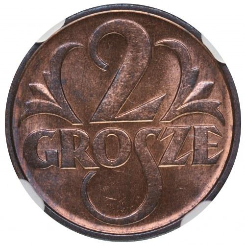 2 grosze 1936 NGC MS65 RB Piękny,