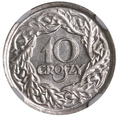 22. 10 groszy 1923 NGC MS63 Piękny, menniczy