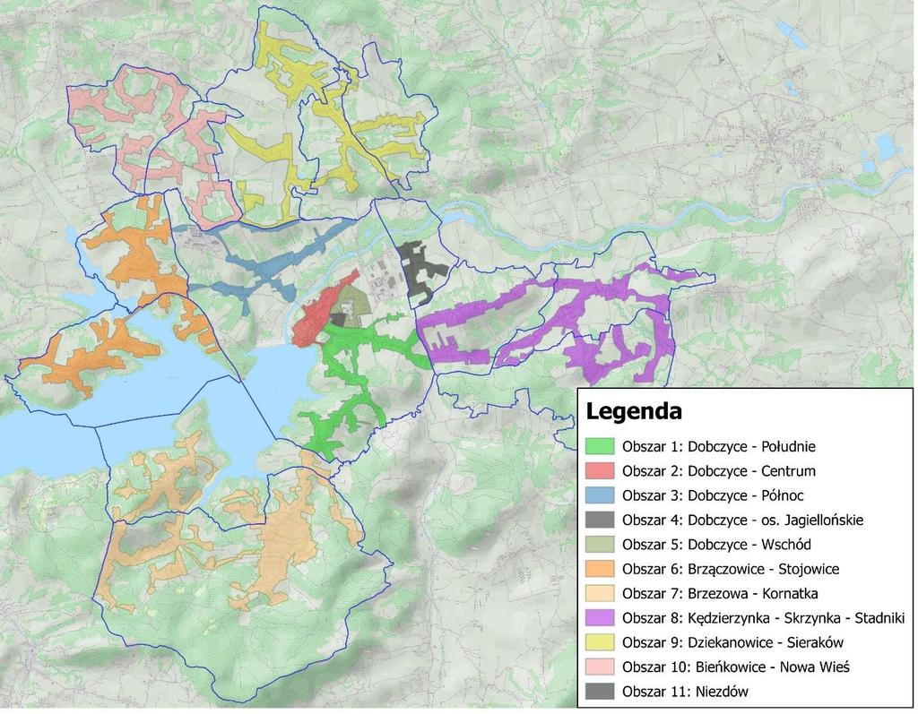 1. Identyfikacja obszaru rewitalizacji Obszarem zamieszkałym objętym rewitalizacją na terenie gminy Dobczyce jest jednostka urbanistyczna Dobczyce Centrum.
