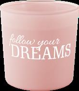 lilii, goździka i wanilii. Collection of scented candles in matt glass with two wicks.