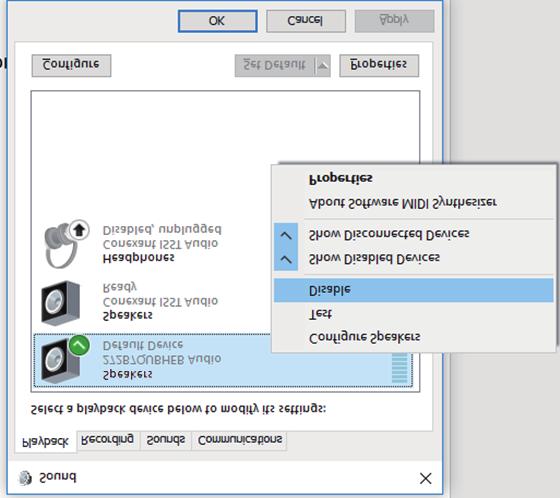 Kliknij ikonę DisplayLink, a następnie kliknij Audio Setup (Ustawienia audio) 2.