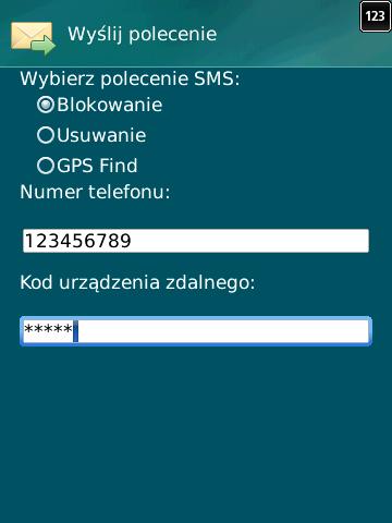 Rysunek 15: Zdalne uruchamianie funkcji Anti-Theft i Ochrona prywatności 3.