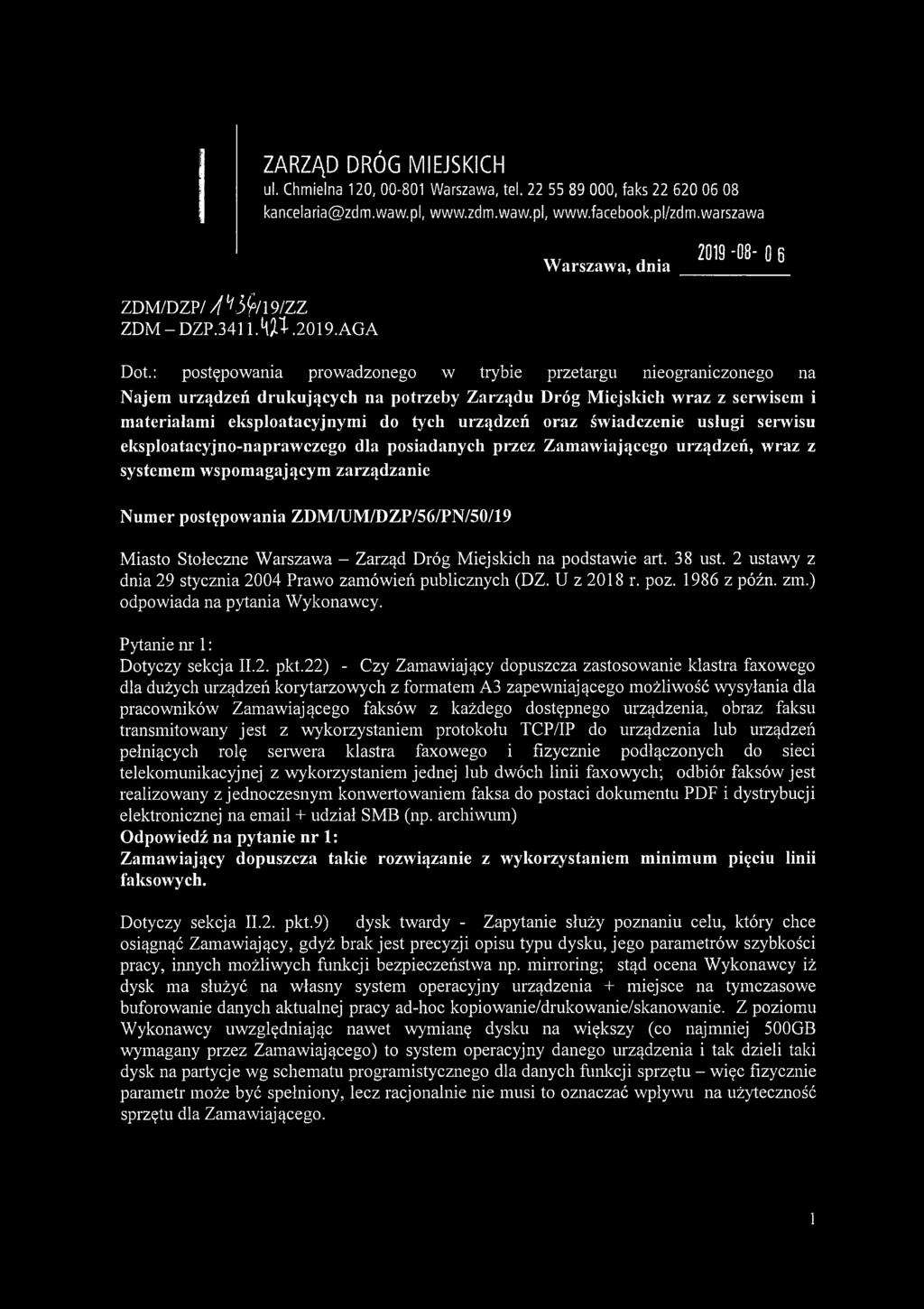 ZARZĄD DRÓG MIEJSKICH ul. Chmielna 120, 00-801 Warszawa, tel. 22 55 89 000, faks 22 620 06 08 kancelaria@zdm.waw.pl, www.zdm.waw.pl,www.facebook.pl/zdm.